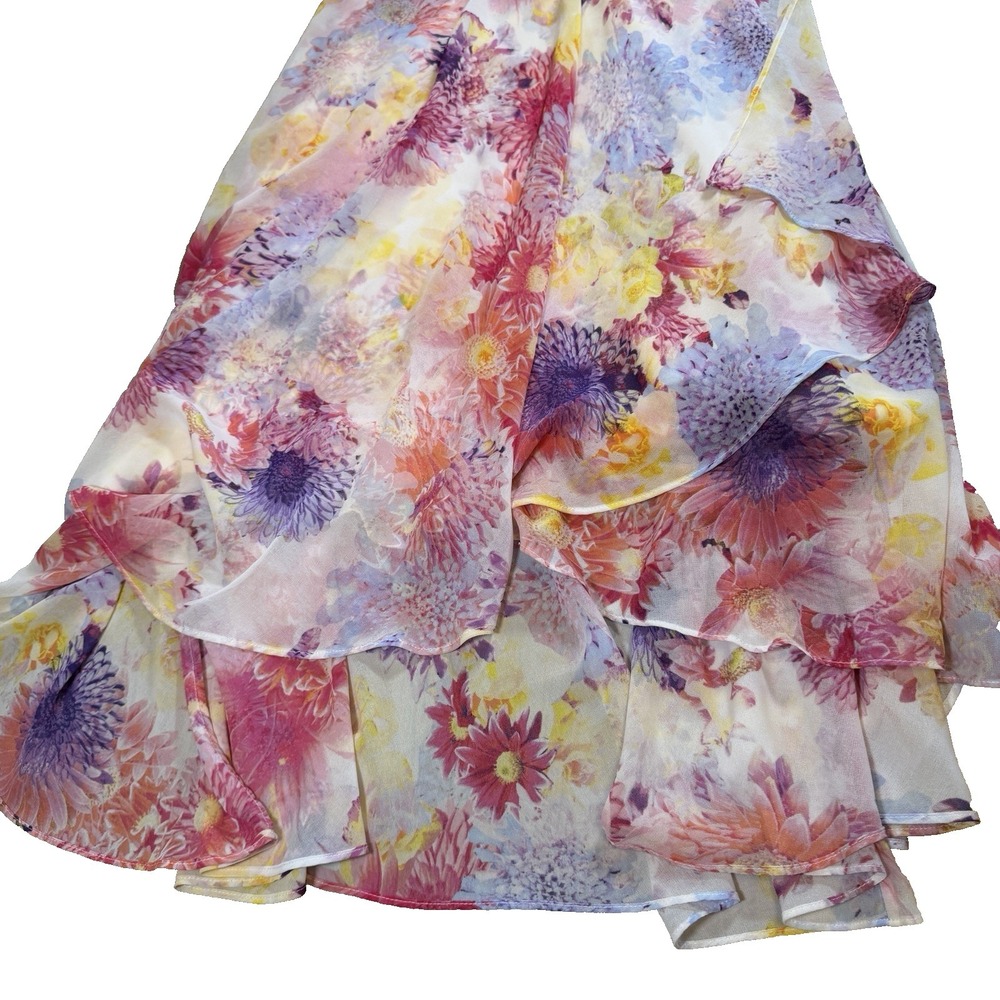 Calvin Klein Floral Sheer Lined Womens 2 Maxi Dress - Picture 2 of 7